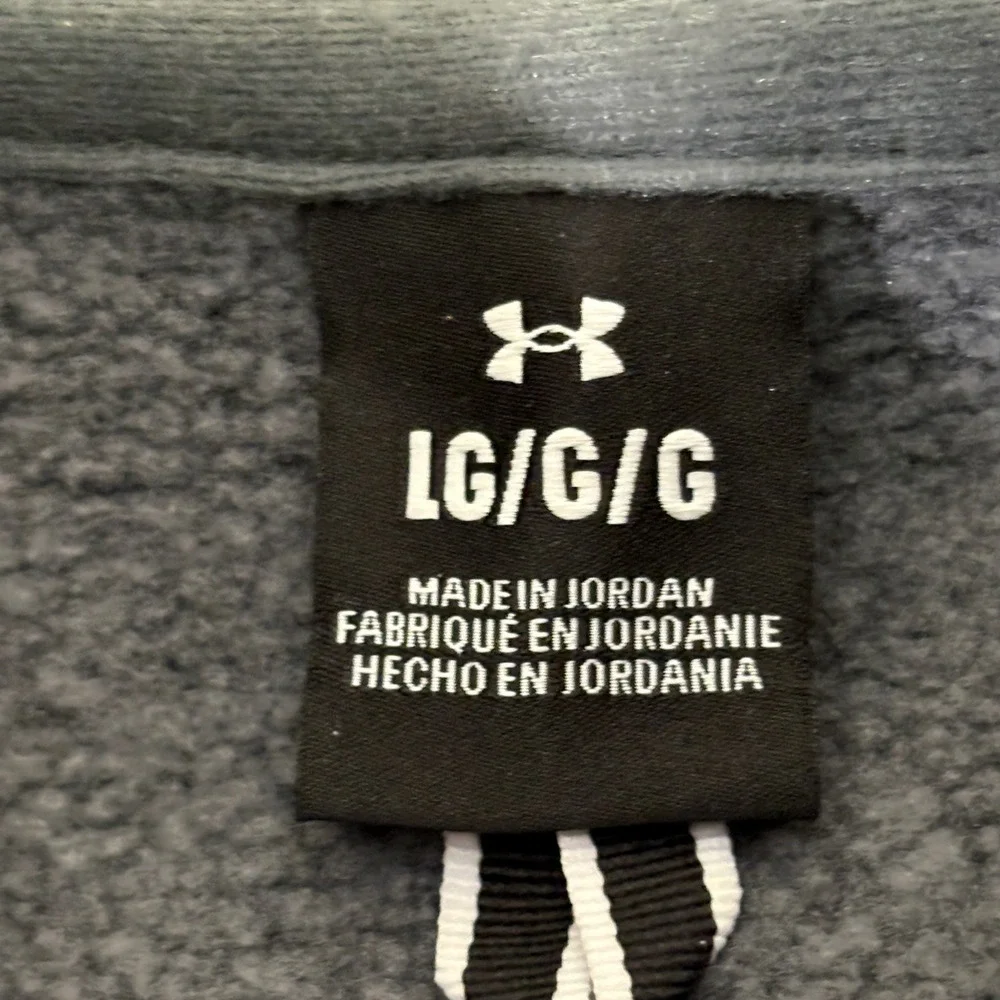 Under Armour Mens Gray Heather Full Zip Fleece Vest Mock Neck Large AR130